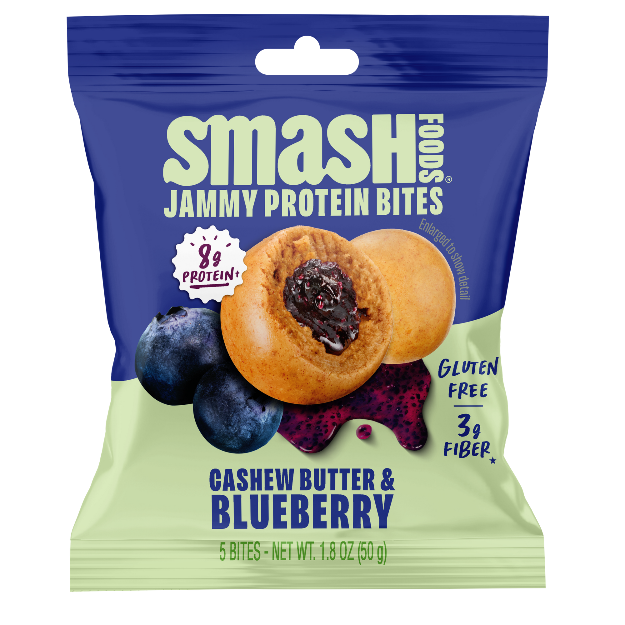 Smash Foods Jammy Protein Bites Cashew Butter Blueberry