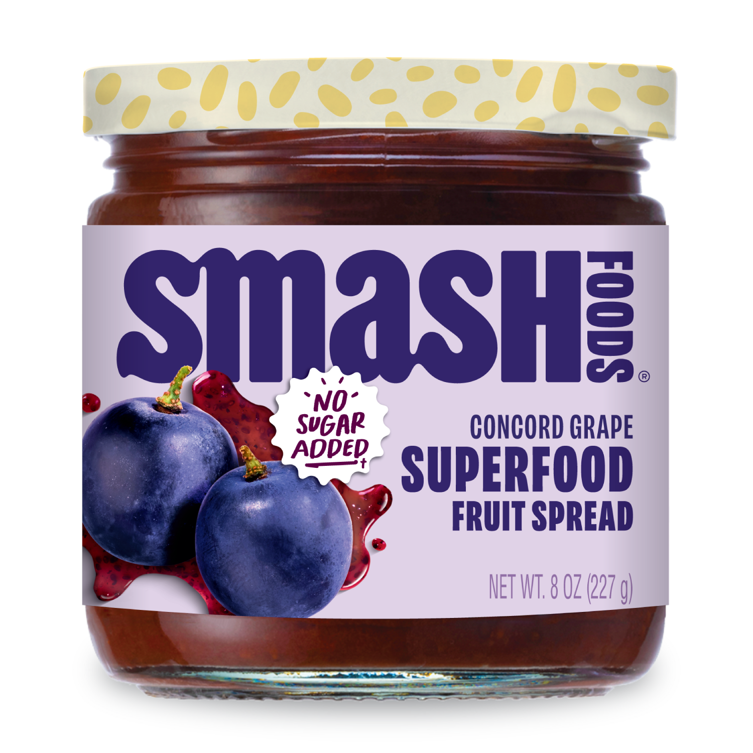Chia Smash Concord Grape Jam - No Sugar Added, Real Ingredients